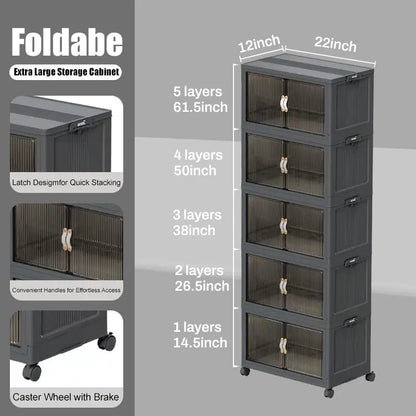 Foldable Storage Box w/ Wheels & Lid 📦🛞(1 layer)
