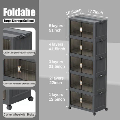 Foldable Storage Box w/ Wheels & Lid 📦🛞(1 layer)