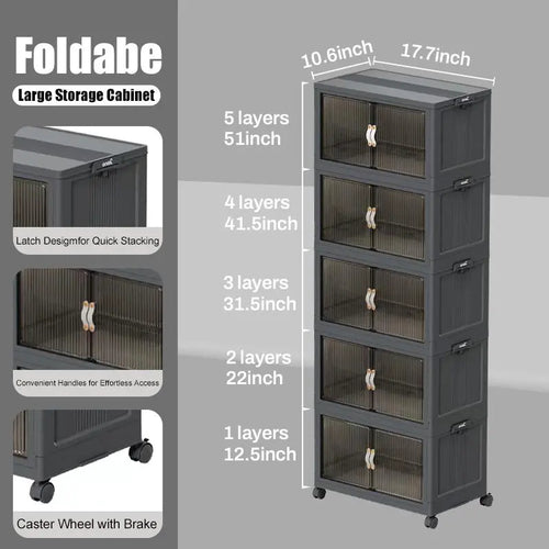 Foldable Storage Box w/ Wheels & Lid 📦🛞(1 layer)