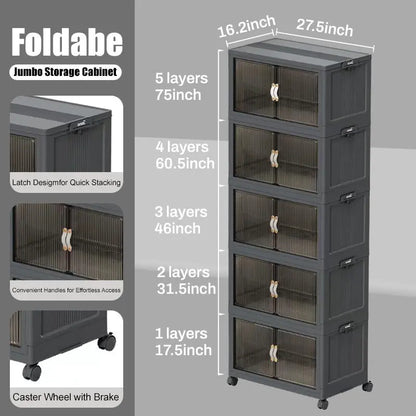 Foldable Storage Box w/ Wheels & Lid 📦🛞(1 layer)