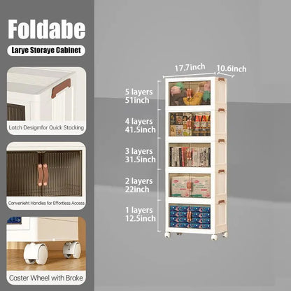 Foldable Storage Box w/ Wheels & Lid 📦🛞(1 layer)