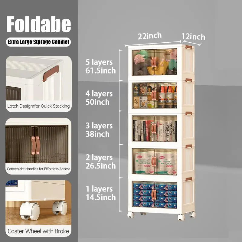 Foldable Storage Box w/ Wheels & Lid 📦🛞(1 layer)