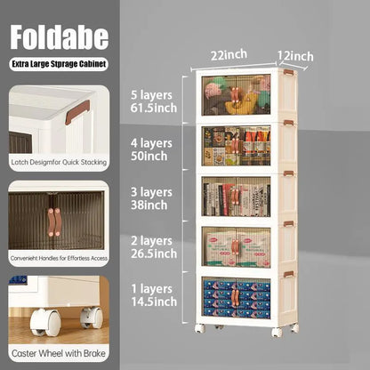 Foldable Storage Box w/ Wheels & Lid 📦🛞(1 layer)