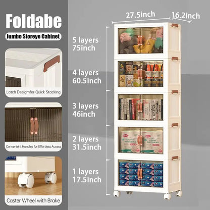 Foldable Storage Box w/ Wheels & Lid 📦🛞(1 layer)