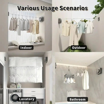 15.1ft Heavy-Duty Retractable Clothesline 40LB 👕🧺